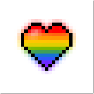 Pixel Heart Rainbow Posters and Art